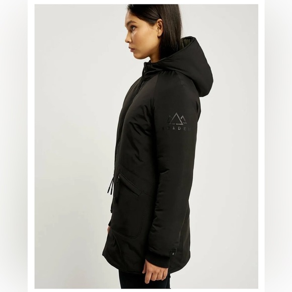 Norden reversible hooded parka jacket- black & army green size S - Picture 3 of 14